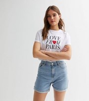 New Look White Logo Love From Paris Crew Neck T-Shirt